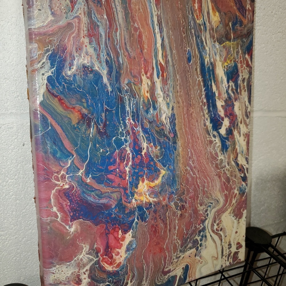 9x12 abstract art original painting fluid